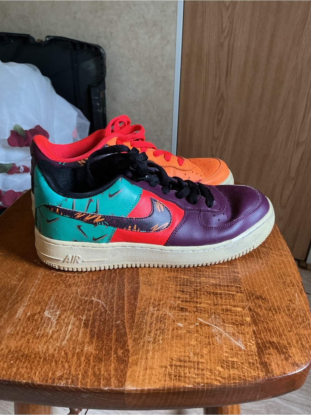 Nike Kids Purple Teal Red Orange Low-Top Sneakers